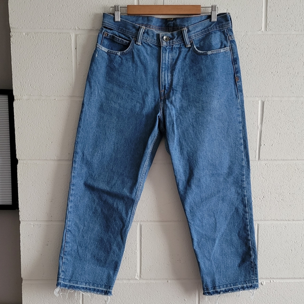 UO BDG Jeans Light Wash Straight Cut Off Denim Distressed Ankle